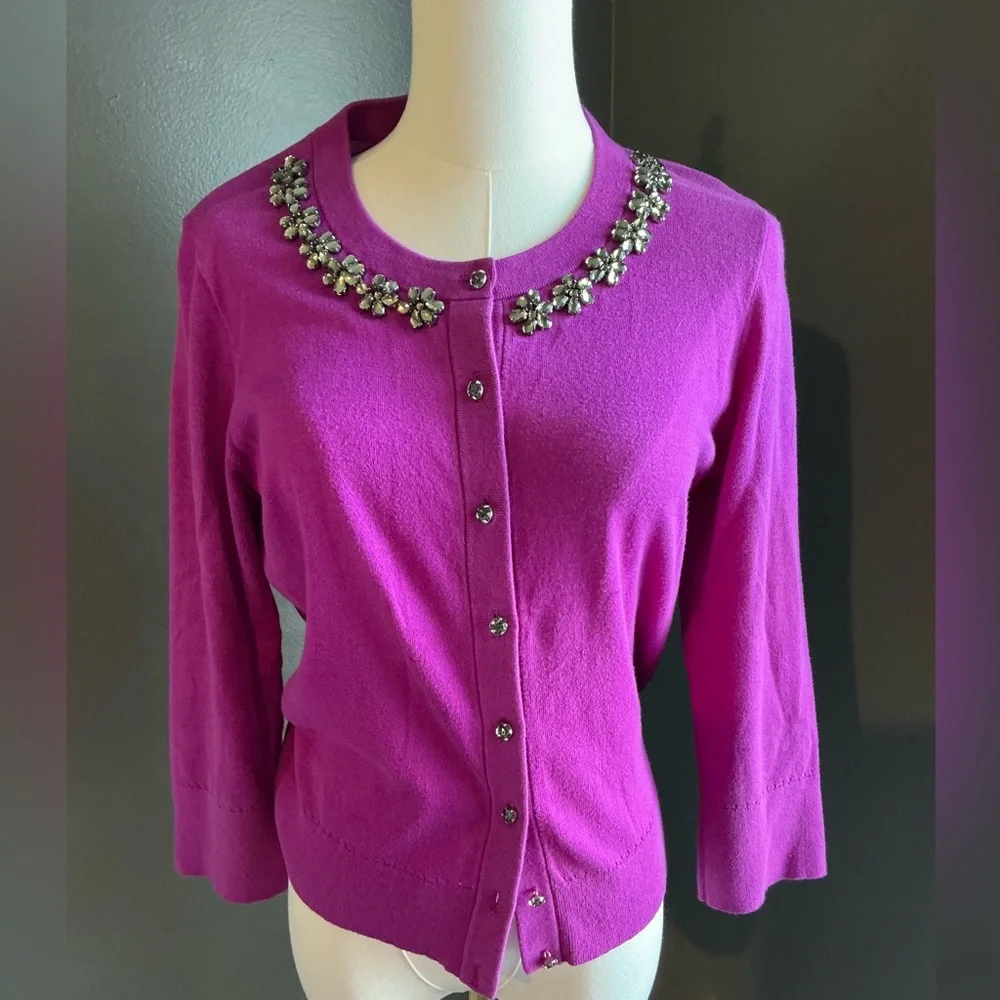 Kate Spade Purple Cardigan, Jewel Embellished, medium
